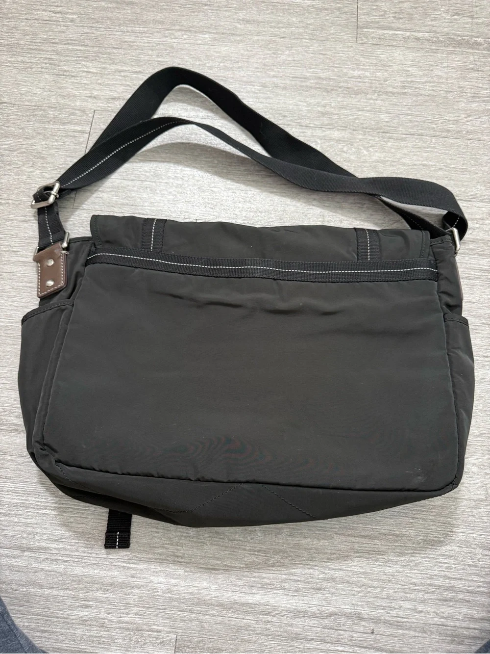 Fossil Black Utility Messenger Bag Nylon Laptop Crossbody Techwear Minimalist